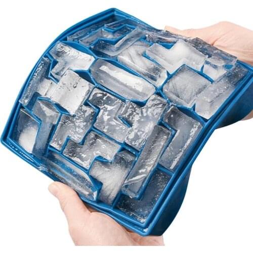1 Pcs Silicone Ice Cube Mold Ice Cube Tray Ice Maker Mold With Lid Homemade Frozen Fruit Juice Ice Cream Tools Accessories