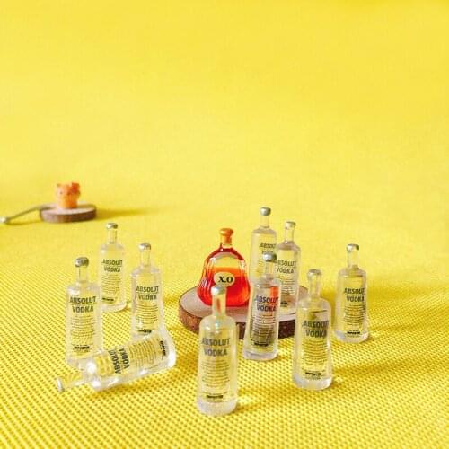 10 pcs Vodka wine bottles/miniatures food/dinnerware/artificial/fairy garden gnome/terrarium/bonsai/figurine/doll house decor