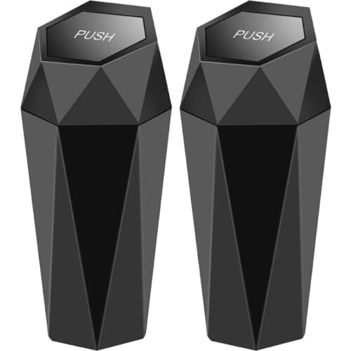 2 Pcs Car Trash Bin Red Gold Silver Black Auto Organizer Storage Bag Car Garbage Bin Trash can