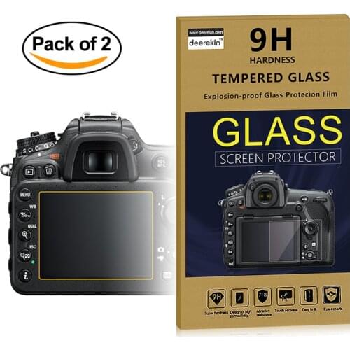2x Self-Adhesive 0.3mm Glass LCD Screen Protector w/ Top LCD Film for Nikon D7500 D7200 D7100 D850 Digital SLR Camera