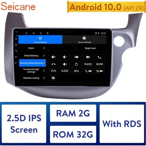 Seicane 2din Android 10.0 Car Radio For 2007-2016 HONDA FIT JAZZ RHD 10.1 Inch HD Touch Screen Multimedia Player GPS Navigation