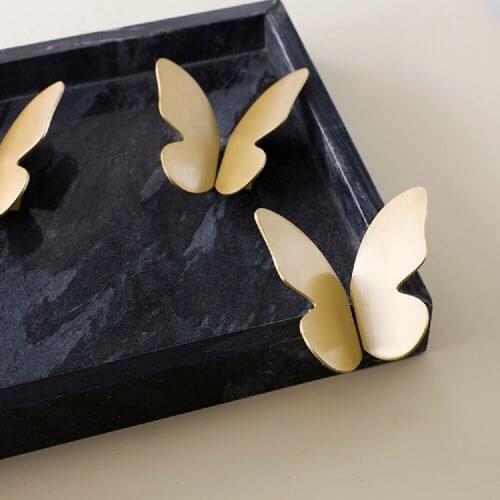 Butterfly Brass Furniture Handle Hardware Kitchen Handle Drawer Cupboard Pulls Handles Door Wardrobe Handles