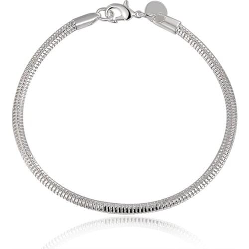 925 Sterling Silver Chain Link Bracelets Mens Women Snake Shaped Rope Charms Bracelet On Hand Luxury Fine Fashion Jewelry Gifts