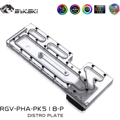 BYKSKI Acrylic Board Water Channel Solution use for Phanteks PK518(Evolv X) case / CPU GPU Block / 3PIN RGB / acrylic Reservoir