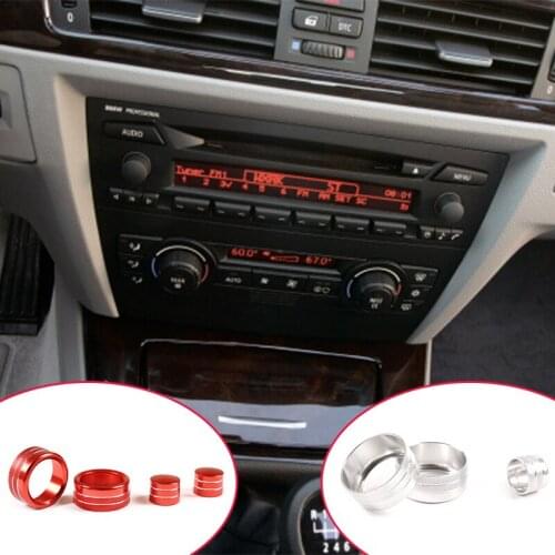Car Central Control Knob Trim For BMW 3 Series E90 E92 E93 2005-2012 Aluminum Alloy Air Conditioning Knob Ring Car Decoration