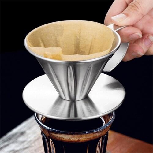 Stainless Steel Coffee Filter Holder Reusable Coffee Filters Dripper V60 Drip Coffee Baskets