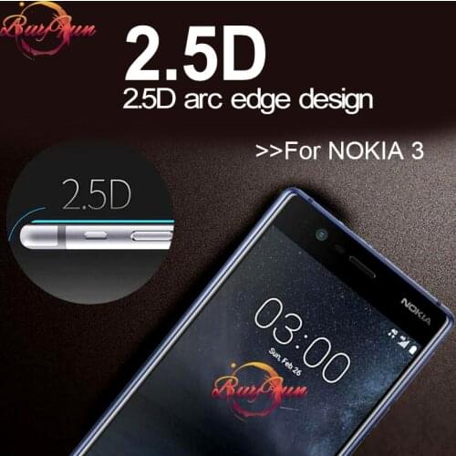 For Nokia 3 Nokia3 Glass Full Cover Tempered Glass For Nokia 3 TA-1020 TA-1032 Nokia3 2017 9 H Screen Protector Film Guard Case