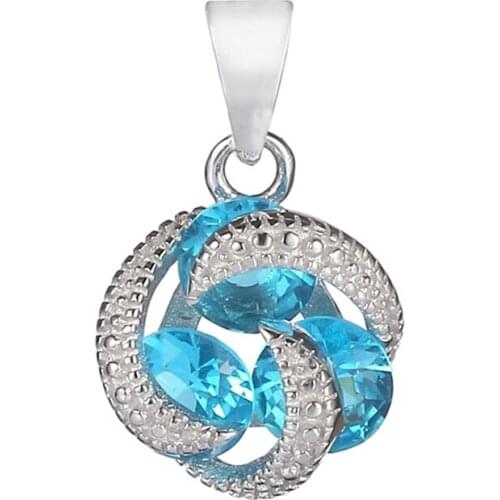 Eulonvan 925 sterling silver christmas pendant Noble women for Jewelry & Accessories Charm gift Light blue Cubic Zirconia S-3737