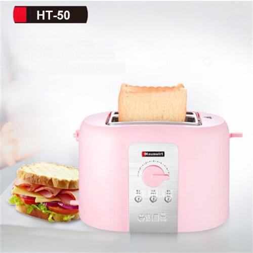 HT-50 Home Use 2 Silces Bread Automatic Toaster Maker Machine Breakfast 2 toaster with grill 5-speed heating to send dust cover