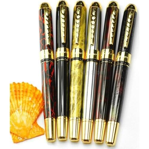 Jinhao 250 Metal Fountain Pen Fine Nib 18KGP And Silver & Gold Trim Multicolor Write Gadget