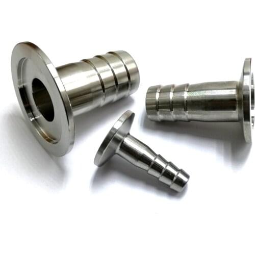 KF10 KF16 KF25 KF40 KF50 Flange Hose Barb Adapter , 304 Stainless Steel Sanitary Vacuum Fittings ,L012