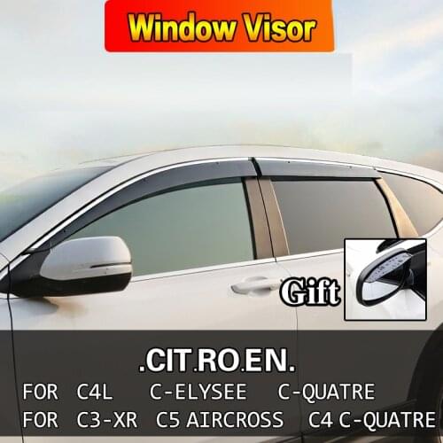 Window Visor Vent Sun Rain Deflector Guard For CITROEN C2 CROSS C4L C4 Aircross C-Elysee C-Quatre C3XR C5 AIRCROSS C4 C-Quatre