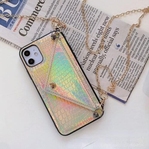 Fashion Envelope Zero Wallet Chain Mobile Phone Case for iPhone 12 Pro MAX 12 Mini 11 Pro MAX XR XS MAX 7/8 Plus Phone Cover