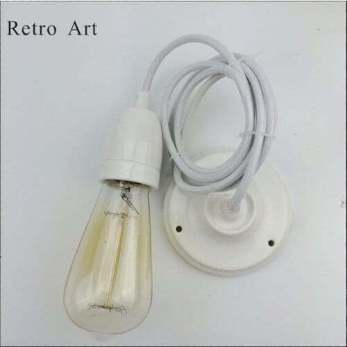 Vintage Edison Pendant Lamp Cord Set Antique Fabric Wire Kit Cord Set