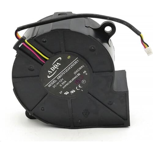 New FOR ADDA AB07012UX250301 7cm 12V 0.55A Centrifugal turbine - projector blower cooling fan-Hole position distance 75mm