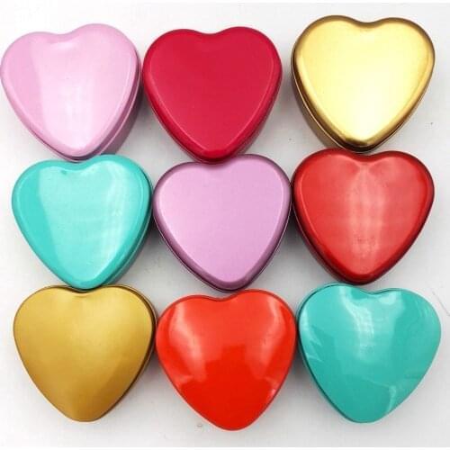 Wholesale 45pcs/100pcs/lot Medium Size Heart Shape Metal Tin Candy Box Hearted-Shape Wedding Favor Gift Favors For Wedding Party