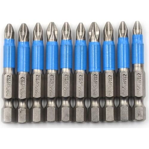 Length 5cm 1PC 1/4" Hex Magnetic Alloy S2 Single Head Screwdriver Bits Hex Magnetic Anti Slip Bits Power Tools