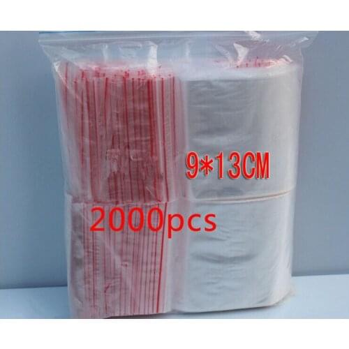 2000pcs 9x13cm pe transparent travel gift packaging bags plastic bag for necklace/jewelry diy custom ziplock clear self seal bag