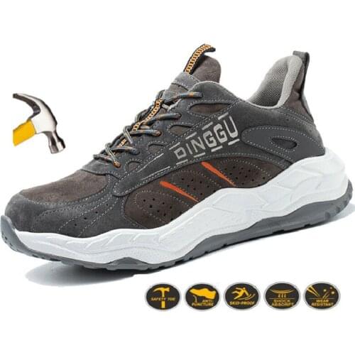 Work Shoes for Men Boots Indestructible Safety Shoes Steel Toe Cap Shoes Working Boots Security AIR Mesh Retro Designer Sneakers