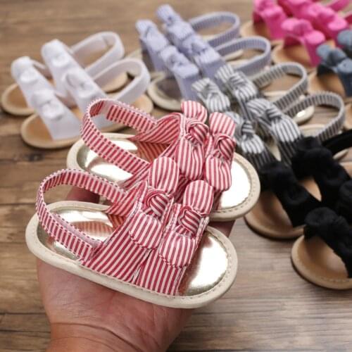 Kids Infant Baby Girl Sandals Shoes Bowknot Plaid Striped Floral Party Princess Sandals Summer Shoes