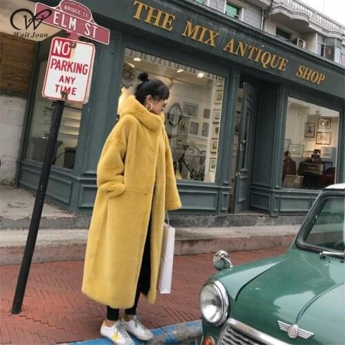 Winter Faux Mink Fur Coat Women Winter Long Coat 2020 Female Hooded Thick Warm Faux Fur Jacket Ladies Loose Plush Coat Oversized