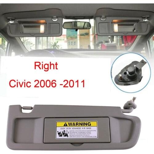 Right Penger Side Gray Sun Visor for 2006 -2011 Honda Civic 83230-SNA-A01ZE