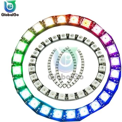 RGB LED Ring 1 3 4 7 8 12 16 24 32 Bits LEDs WS2812 5050 RGB LED Ring Lamp Light with Integrated Drivers LED Strip Light Lamp