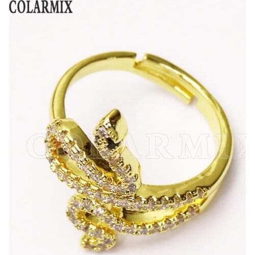 8 Pieces Metal zircon rings adjustable rings for women animal S Metal rings for women fashion jewelry accessories 8163