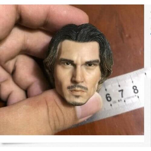1/6 Johnny Depp Head Sculpt Carved Fit For 12inch Male Action Figure Body Toys for collection