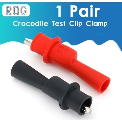 1 Pair Alligator Crocodile Test Clip Clamp For Multimeter Tester Probe New