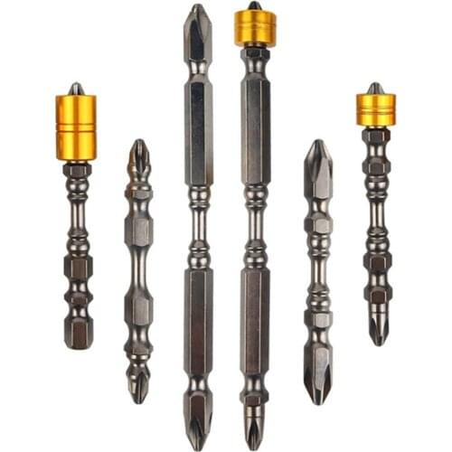 1Pc High-strength Magnetic Cross Head Screwdriver Bit Double-head Electric Screwdriver Phillips Screwdriver
