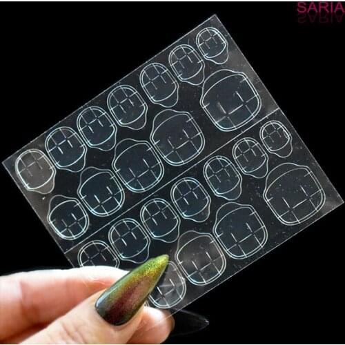 2 Sheets Profession Clear Double Side Adhesive Glue Sticker Sticky Tape Transparent Nail Glue For Fake False Nails Art Tool