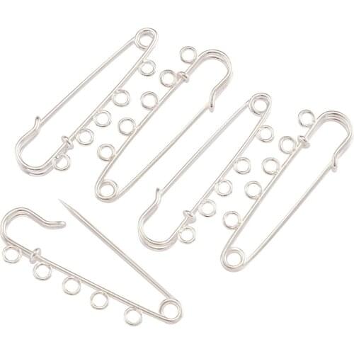 5pcs Iron Kilt Pins Brooch Findings for Jewelry Making DIY Accessories Findings 16x50mm Hole: 3mm