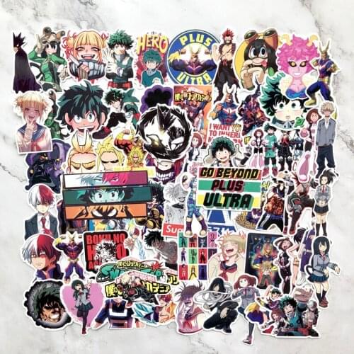 70pcs My Hero Academia suitcase Stickers laptop skateboard Izuku Midoriya All Might Boku no Hero Academia Anime Character decals