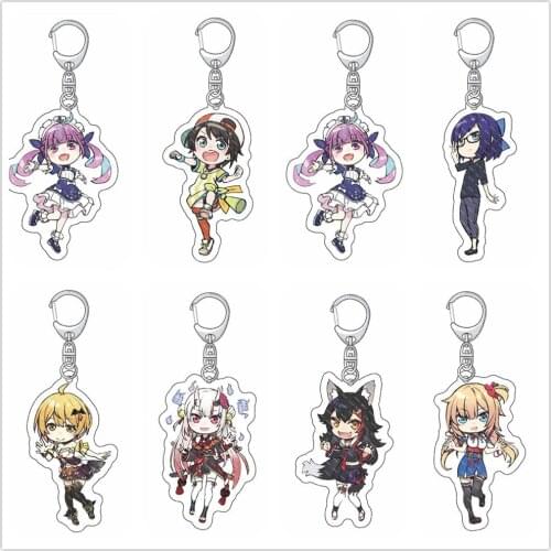 Anime Hololive Shirakami Fubuki Natsuiro Matsuri Akai Haato Acrylic Figure keychain Keyring Collection Model Gifts Cosplay