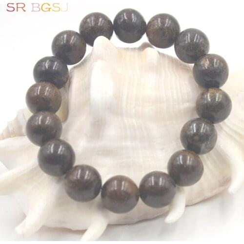 Free Shipping BGSJ 6 8 10 12mm Round Genuine Bronzite Gemstone Natural Stone Stretchy Women Bracelet 7" 7.5" 8"