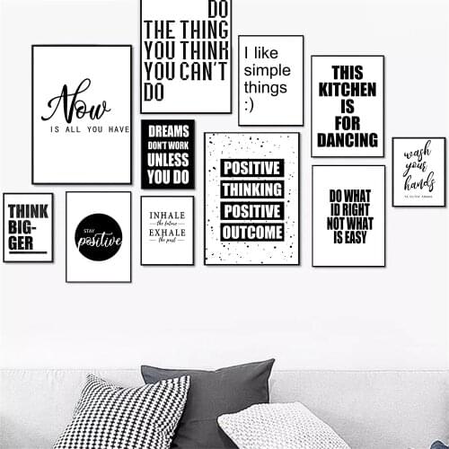 Black And White Inspirational Positive Quote Wall Art Canvas Poster Education Print Paintings Modular Wall Pictures Home Decor