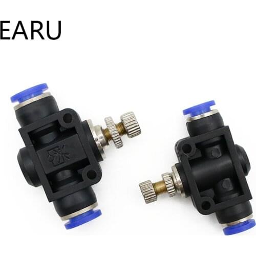 Throttle Valve SA 4-12mm Air Flow Speed Control Valve Tube Water Hose Pneumatic Push In Fittings Plastic Joint
