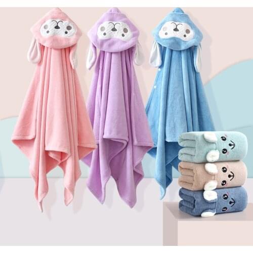 Baby Hooded bathrobe newborn towel blanket super soft bath towel cartoon animal warm blanket baby bathrobe newborn baby blanket
