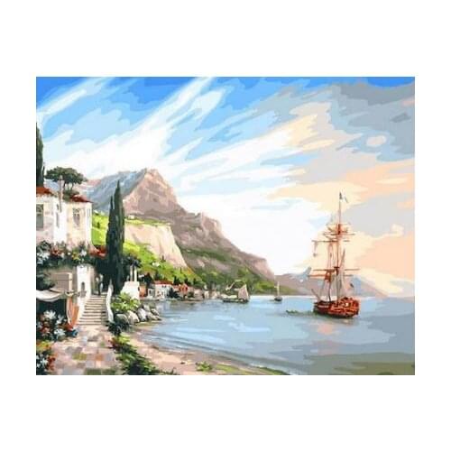 Quiet harbor Framed Picture Painting & Calligraphy Of Loely Animals DIY Painting By Numbers Coloring By Numbers Home Decor