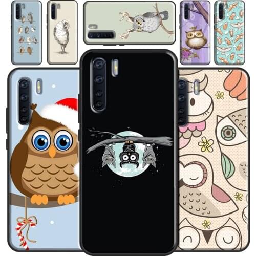 Fashion Cartoon Owl Case For OPPO A93 A91 A83 A5 A9 A31 A53 2020 A52 A72 A15 A3S A5S F5 Find X3 Pro Cover Capa