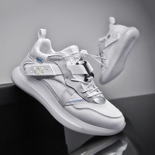 Men running shoes summer outdoor comfortable flying woven breathable mesh fashion light elastic non-slip vulcanized shoes