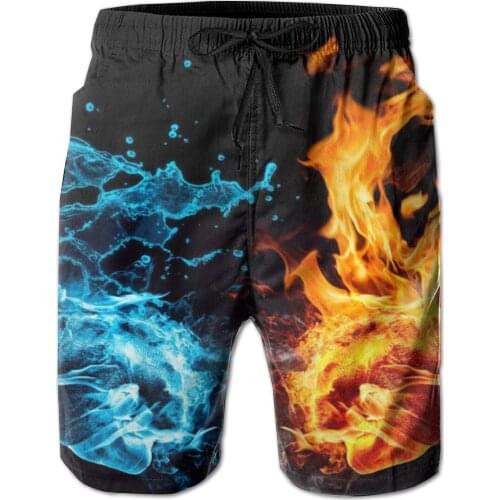 Mens Beach Short Swim Shorts Water And Fire Hand Surfing Maillot De Bain Sport Mens Board Shorts Swimwear