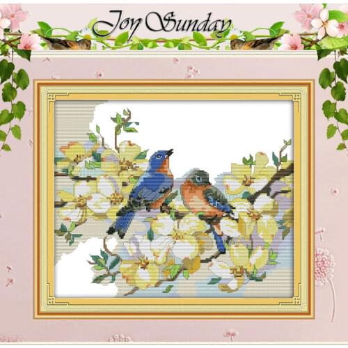 Singing Birds and Fragrant Flowers Counted Cross Stitch 11 14CT Cross Stitch animals Cross-Stitch Kit Embroidery for Needlework