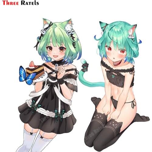 Three Ratels A504 Uruha Rushia Hololive Cute Anime Girl Sticker Occlusion Scratch DIY Vinyl Material Decor Decal Auto Accessorie