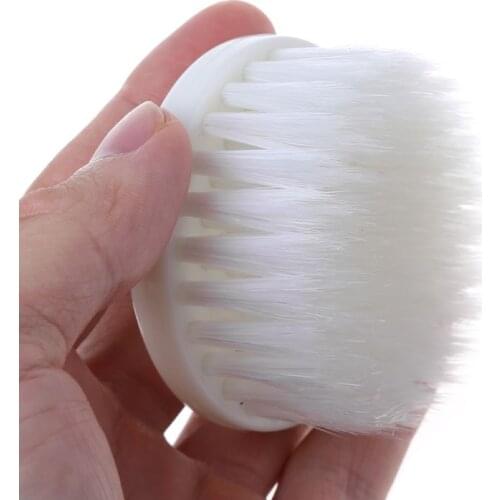 New 60mm White Soft Drill Powered Brush Head For Cleaning Car Carpet Bath Fabric