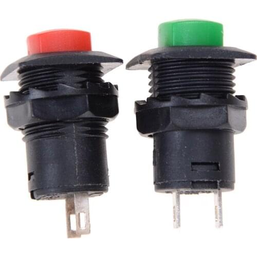 New Arrival 1 x Momentary Non Latching Red / Green Round Cap Push Button Switch AC 12V