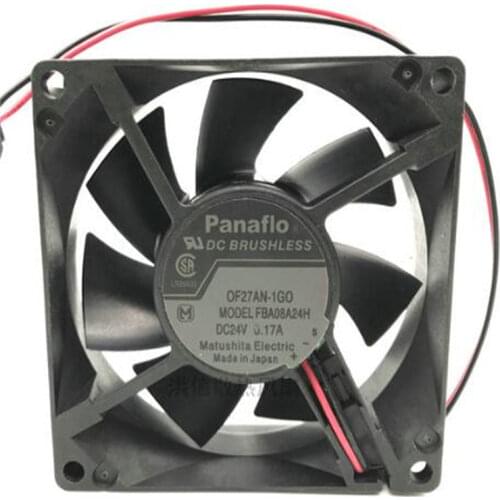 Original Panaflo FBA08A24H 80*80*25 24V 0.17A 2 wire cooling fan