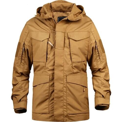 Autumn And Winter Tactical Jacket Mens Outdoor Windbreaker Mid-Length Style M65 Army Fan Special Jacket