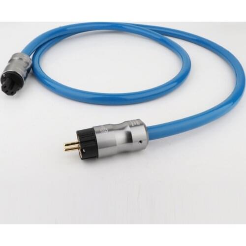 Preffair D511 OCC Silver Plated EMC Shield AC Power Cord Silver Plated US Power Cord Cable HIFI EU version schuko power cable